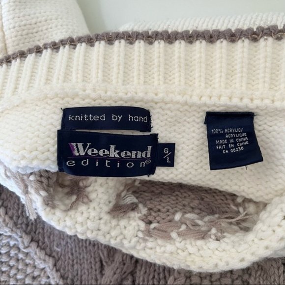 Vintage Knitted by hand Crewneck Sweater - Picture 3 of 5